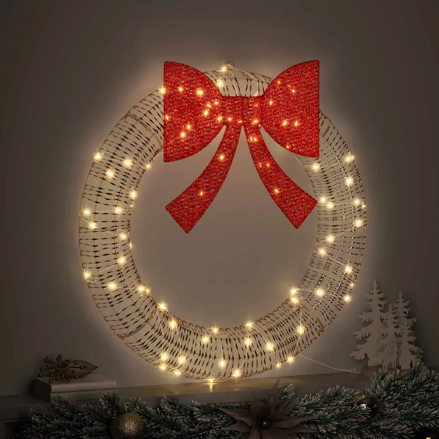 Couronne avec 60 LED Blanc chaud 76 x 76 x 8 cm PET - 3
