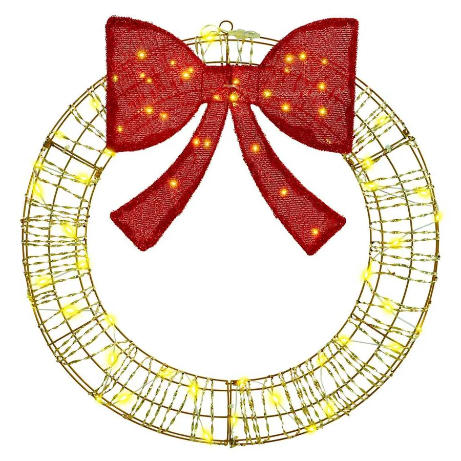 Couronne avec 60 LED Blanc chaud 76 x 76 x 8 cm PET - 4