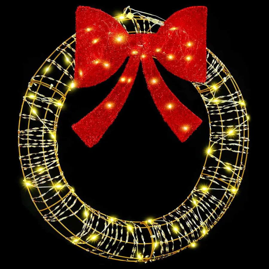 Couronne avec 60 LED Blanc chaud 76 x 76 x 8 cm PET - 5