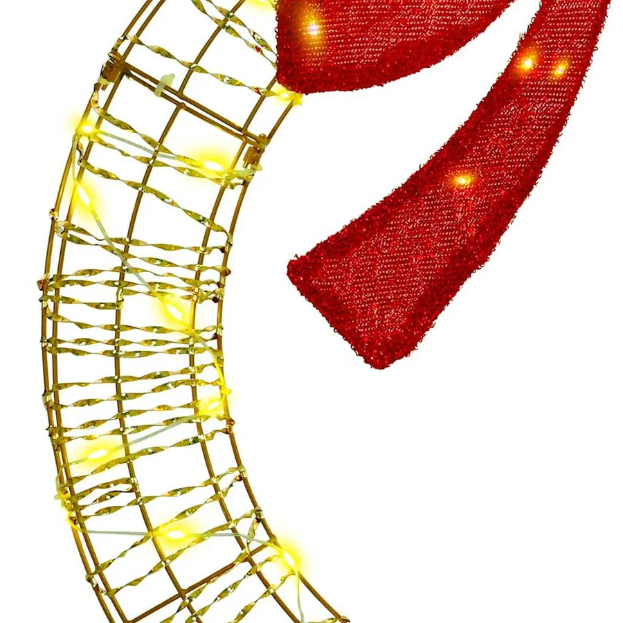 Couronne avec 60 LED Blanc chaud 76 x 76 x 8 cm PET - 6