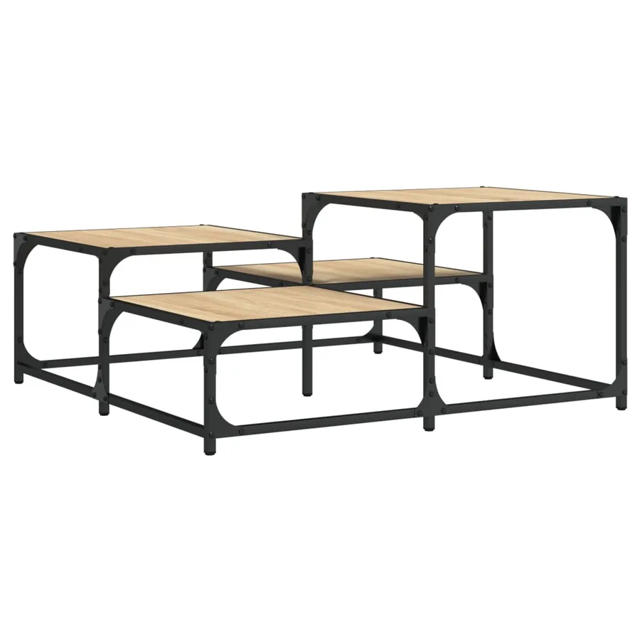 Table basse chêne sonoma 87,5x87,5x40 cm bois d'ingénierie - 2
