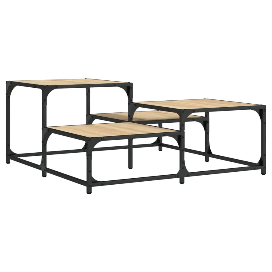 Table basse chêne sonoma 87,5x87,5x40 cm bois d'ingénierie - 6