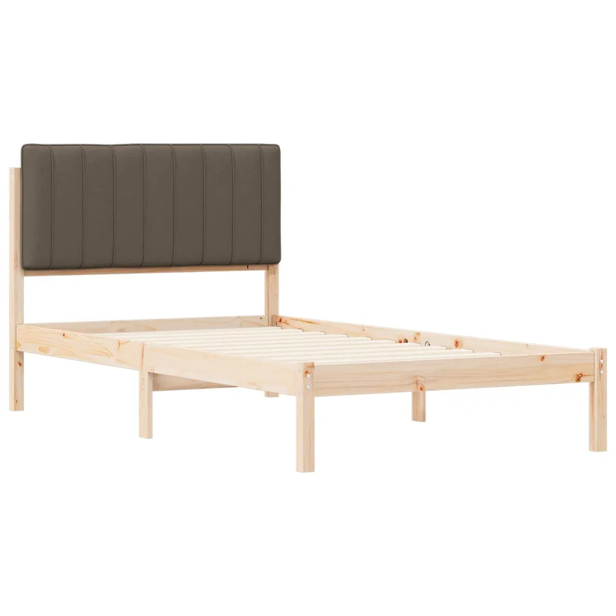 Cadre de lit avec tête de lit rembourrée Taupe 100 x 200 cm - 4