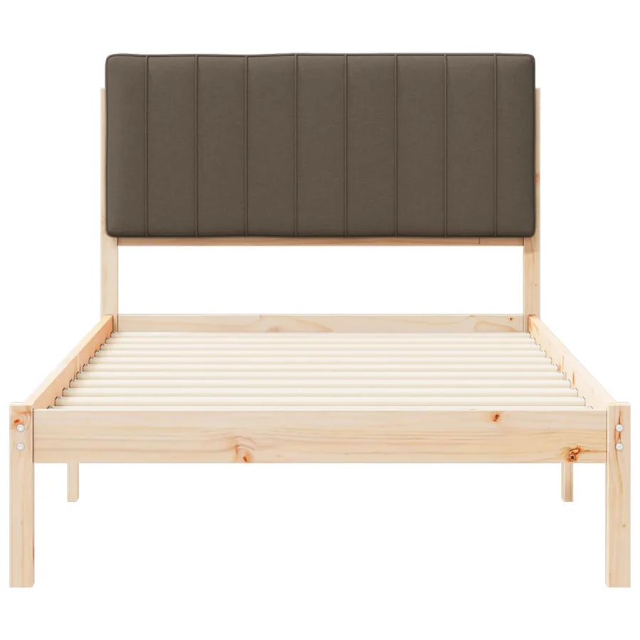 Cadre de lit avec tête de lit rembourrée Taupe 100 x 200 cm - 5