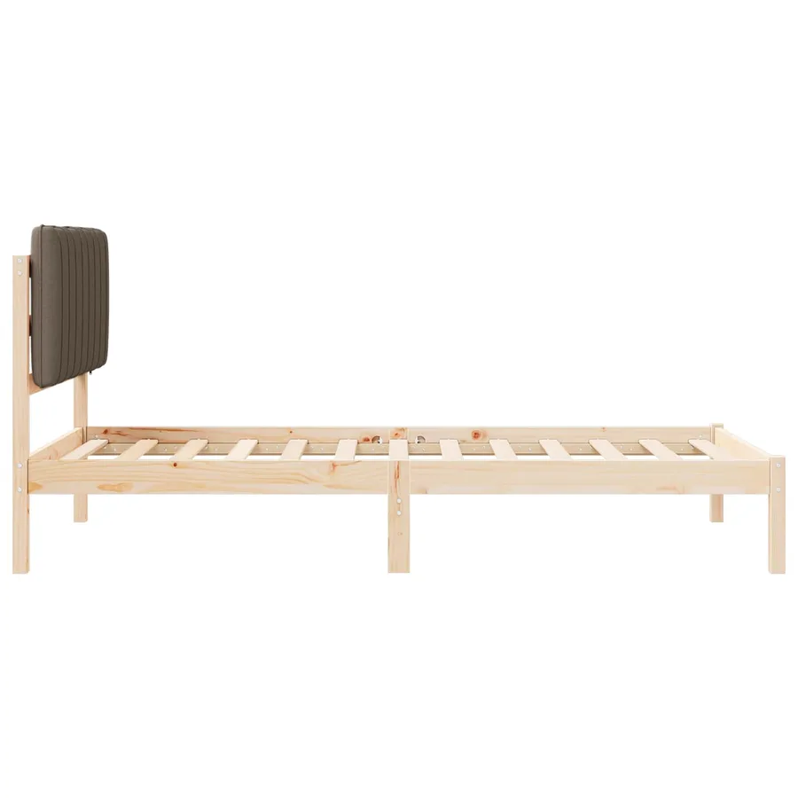 Cadre de lit avec tête de lit rembourrée Taupe 100 x 200 cm - 6