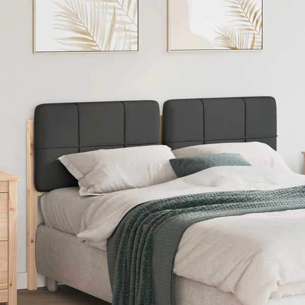 Tête de lit capitonnée Brun et gris foncé 120 cm Pin massif