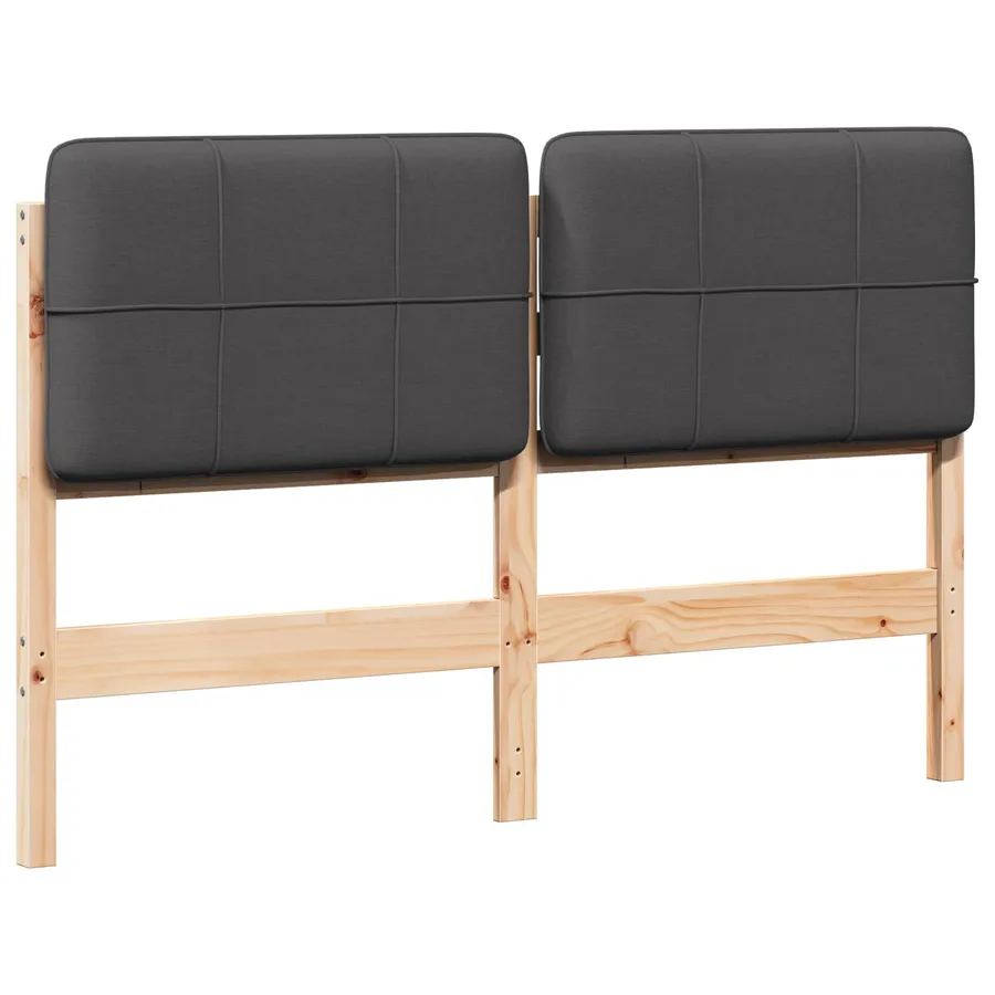 Tête de lit capitonnée Brun et gris foncé 120 cm Pin massif - 2