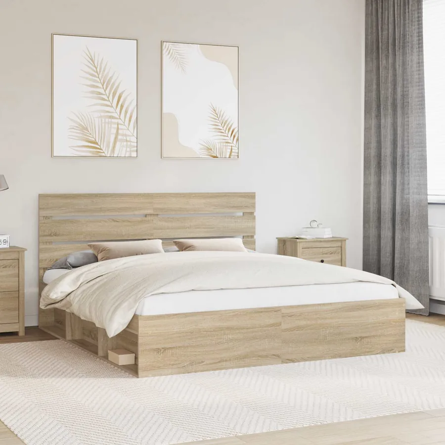 Cadre de lit Sonoma 200 x 200 cm Bois de pin massif