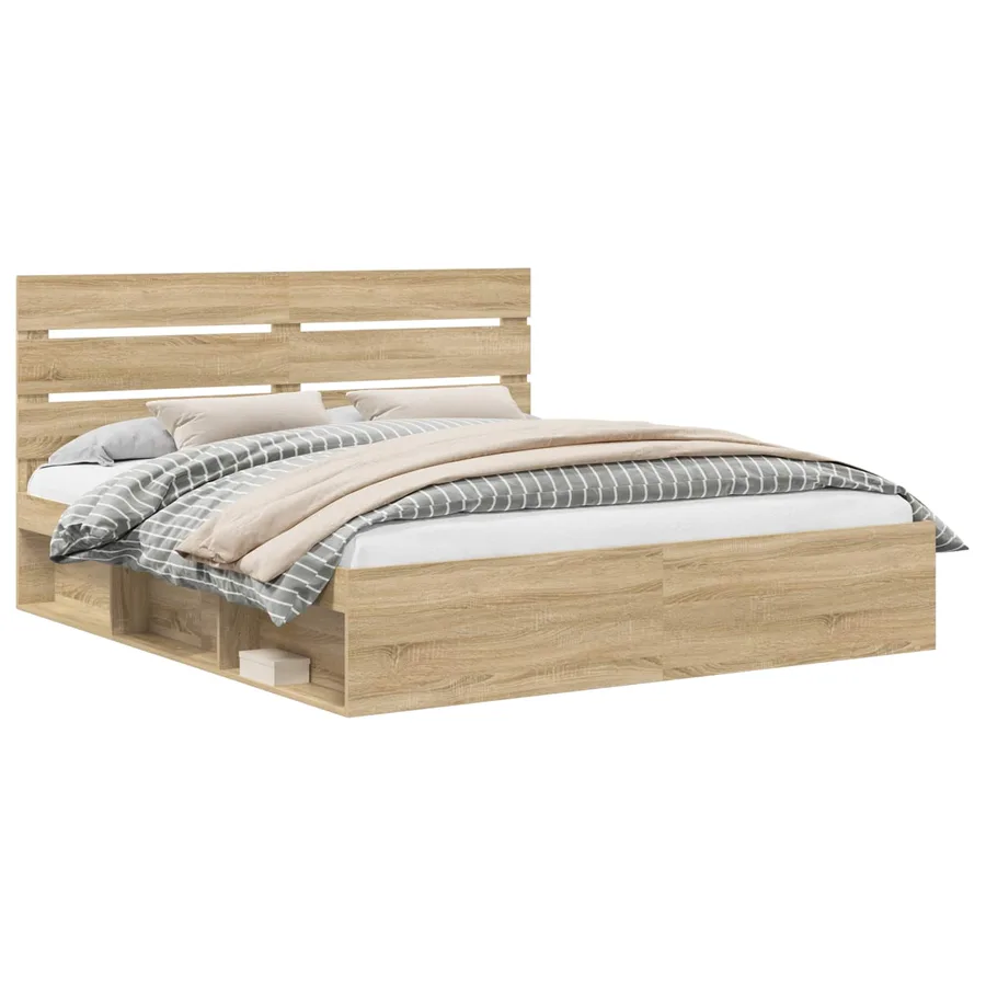 Cadre de lit Sonoma 200 x 200 cm Bois de pin massif - 2
