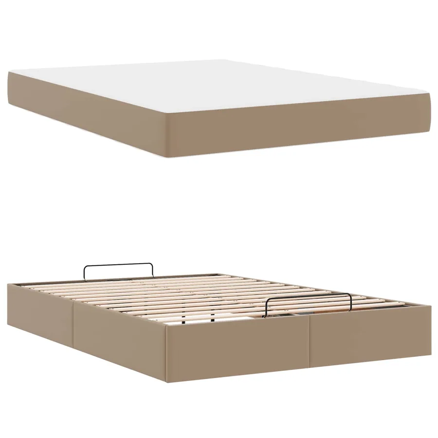 Cadre de lit avec matelas Autre 2 pcs Tan PVC - 5