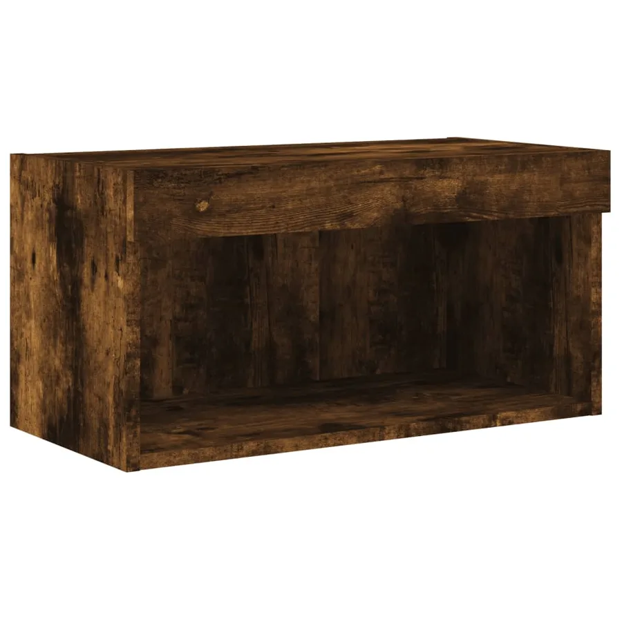 Ensemble de meubles TV muraux 6pcs et lumières LED chêne fumé - 10