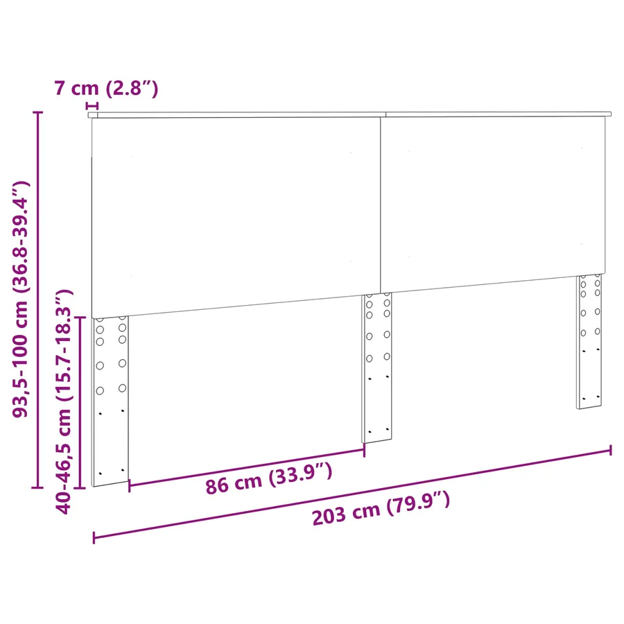 Tête de lit Blanc 100 cm Bois d’ingénierie - 8