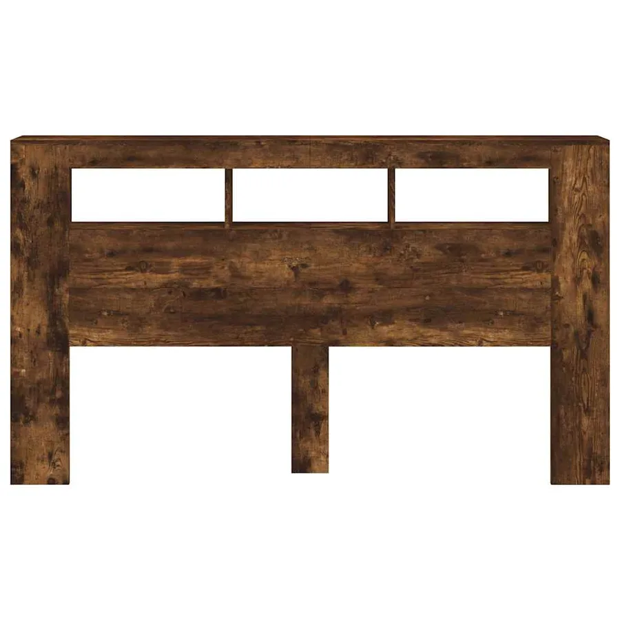 Tête de lit à LED chêne fumé 180x18,5x103,5cm bois d'ingénierie - 5