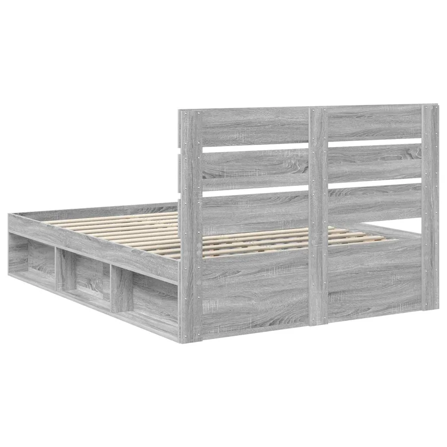 Cadre de lit Gris Sonoma 150 x 200 cm Bois de pin massif - 9