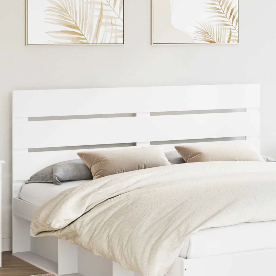 Tête de lit Blanc Bois d'ingénierie