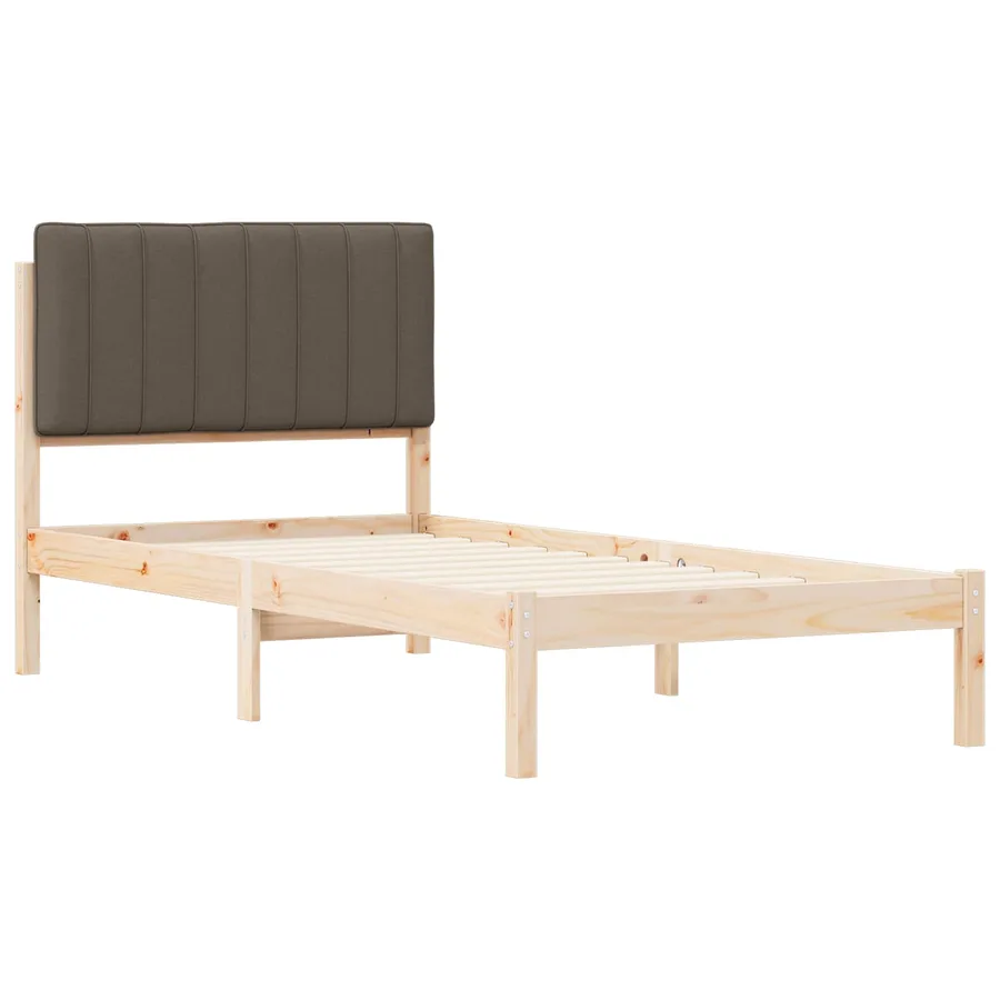 Cadre de lit avec tête de lit rembourrée Taupe 90 x 190 cm - 4