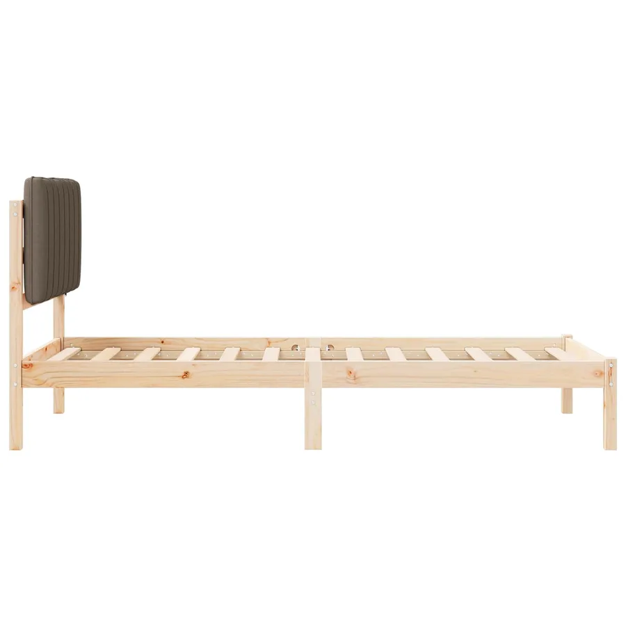 Cadre de lit avec tête de lit rembourrée Taupe 90 x 190 cm - 6
