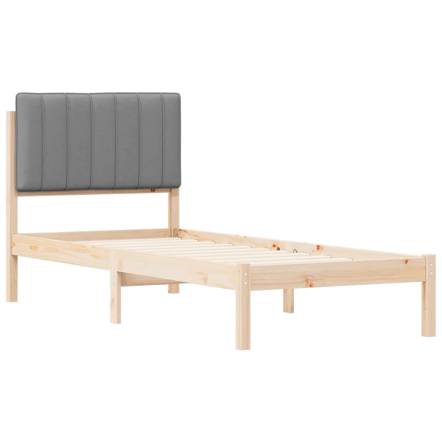 Cadre de lit avec tête de lit rembourrée Gris clair 80 x 200 cm - 4