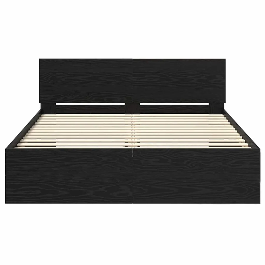 Cadre de lit Chêne noir 150 x 200 cm Bois d'ingénierie - 6