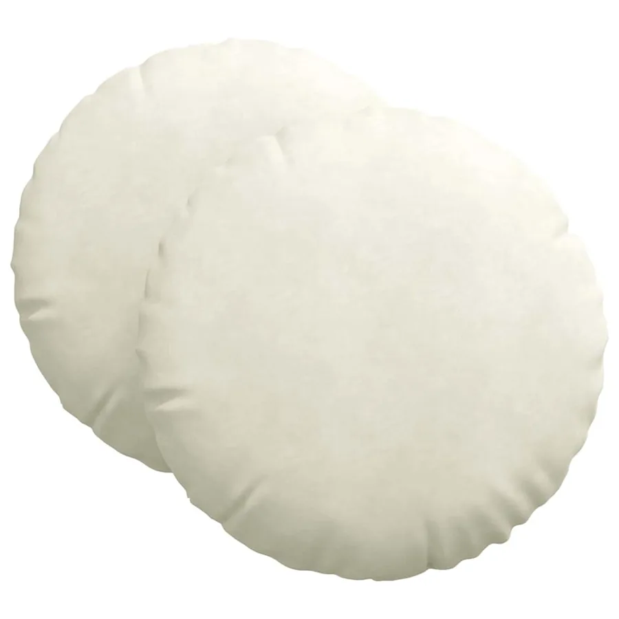 Coussins de siège 2 pcs Crème Ø60 x 21 cm Velours - 2