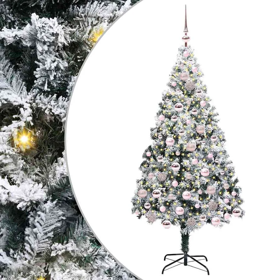Sapin de Noël artificiel Blanc 180 cm PVC, Acier et Plastique - 2