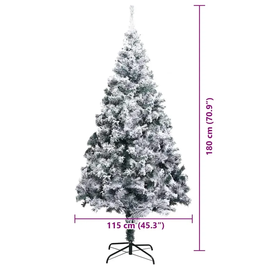Sapin de Noël artificiel Blanc 180 cm PVC, Acier et Plastique - 9