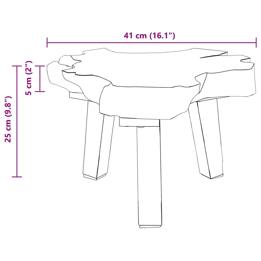 Table de chevet Marron 40 x 40 x 25 cm Bois Recyclé Solide - 11