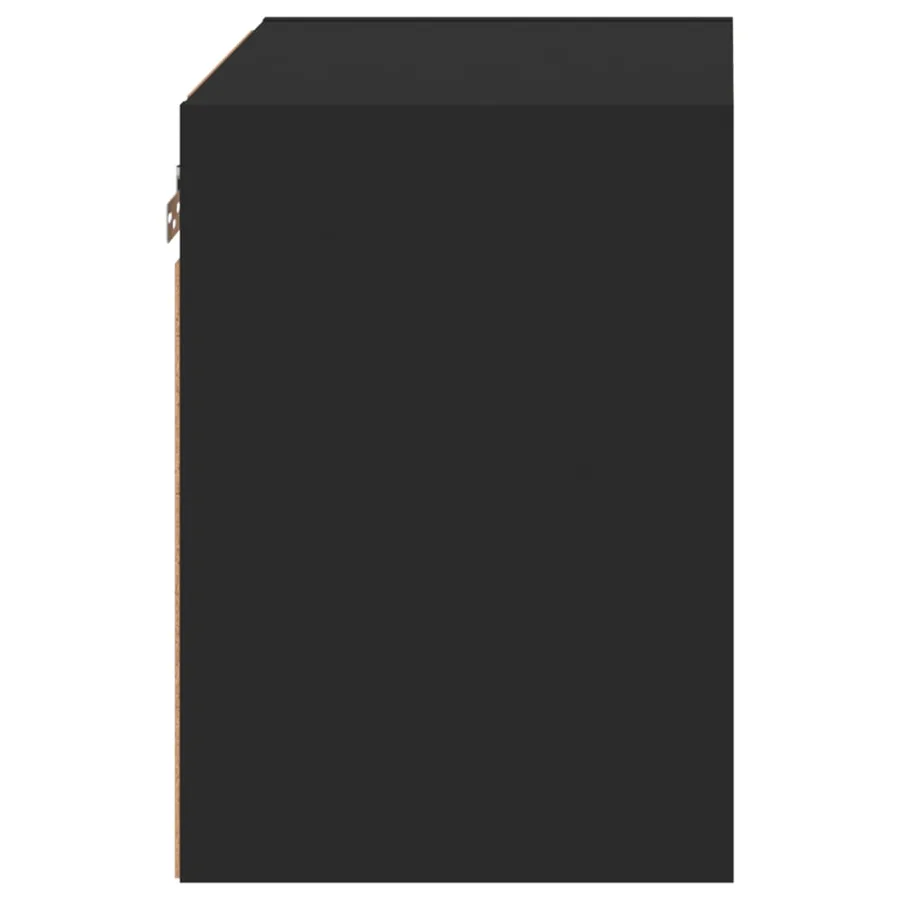 Table de chevet murale avec lumières LED noir - 9