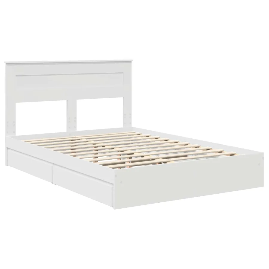 Lit de Rangement Blanc 160 x 200 cm Bois d'ingénierie - 4