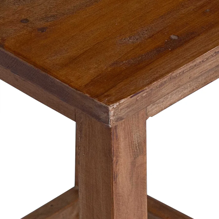 Tabouret Naturel 30 x 30 x 47 cm Bois d'Acajou - 7