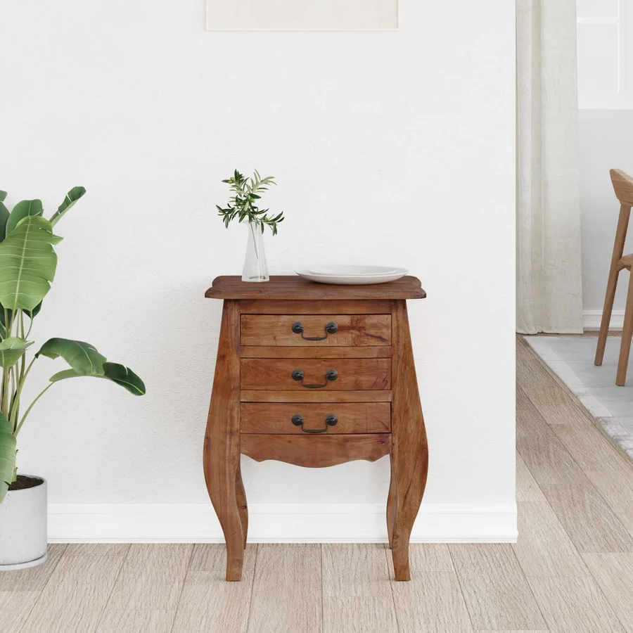 Coffre de rangement 48 x 35 x 64 cm Bois de Mahogany Massif - 4