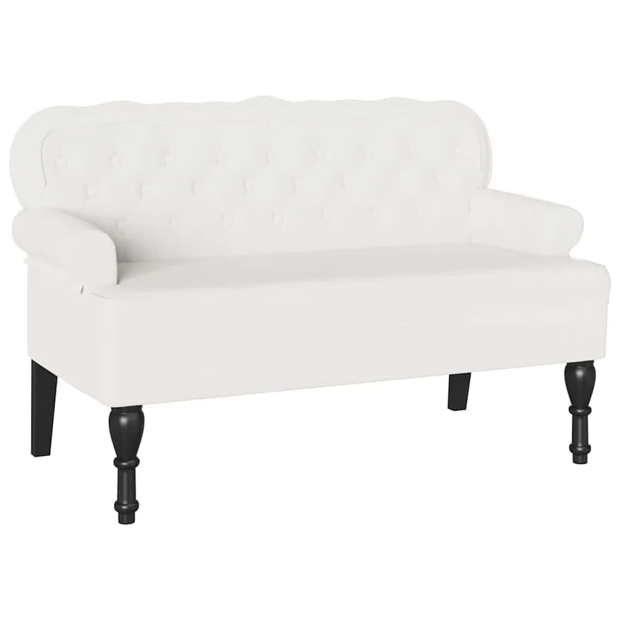 Banc Chesterfield Blanc 119,5 x 64,5 x 75 cm Cuir synthétique - 2