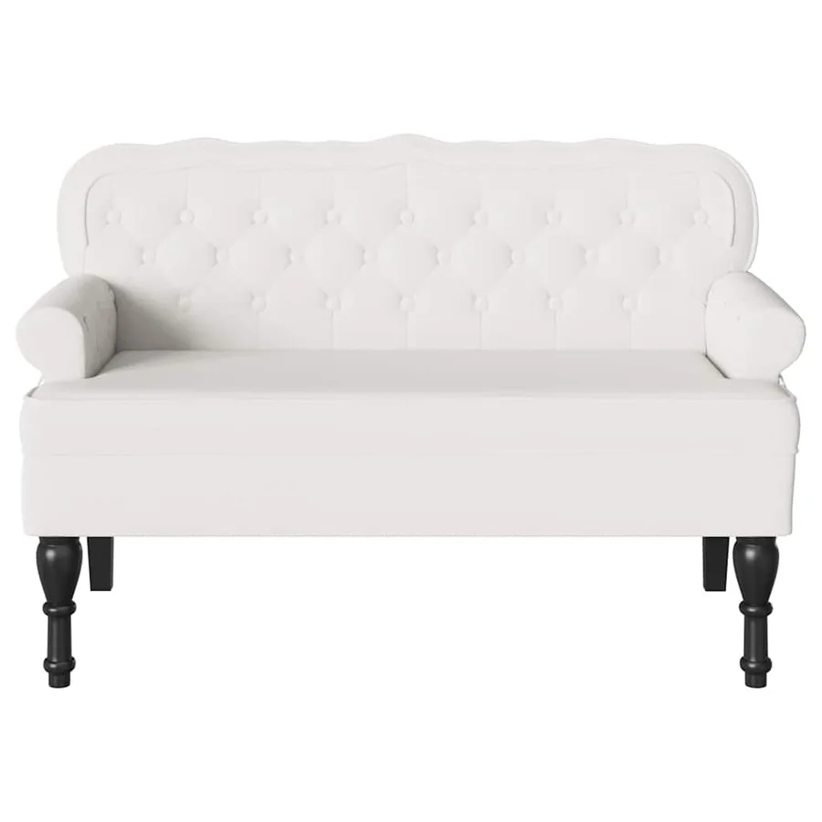 Banc Chesterfield Blanc 119,5 x 64,5 x 75 cm Cuir synthétique - 4