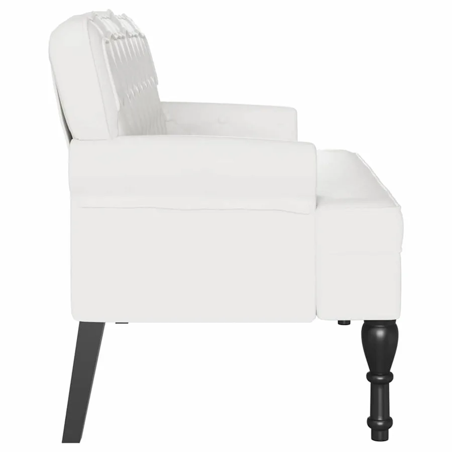 Banc Chesterfield Blanc 119,5 x 64,5 x 75 cm Cuir synthétique - 5
