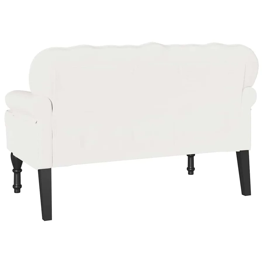 Banc Chesterfield Blanc 119,5 x 64,5 x 75 cm Cuir synthétique - 6