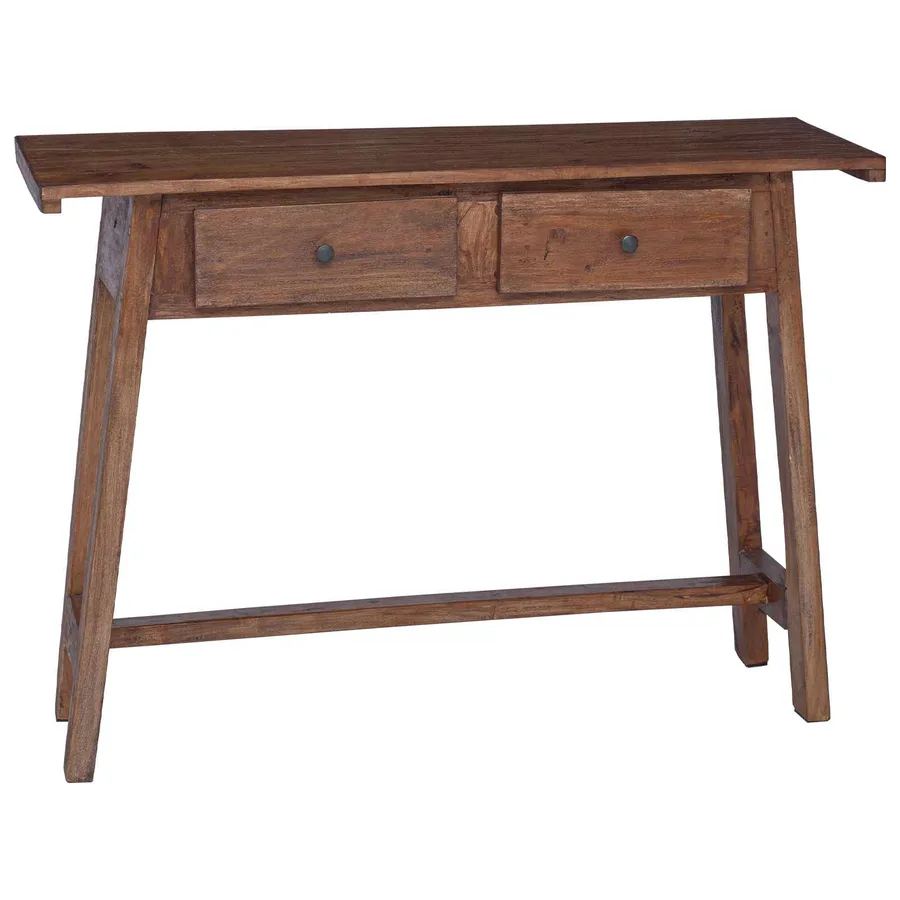 Bureau Marron 110 x 30 x 79 cm Bois de Mahogany Massif - 2