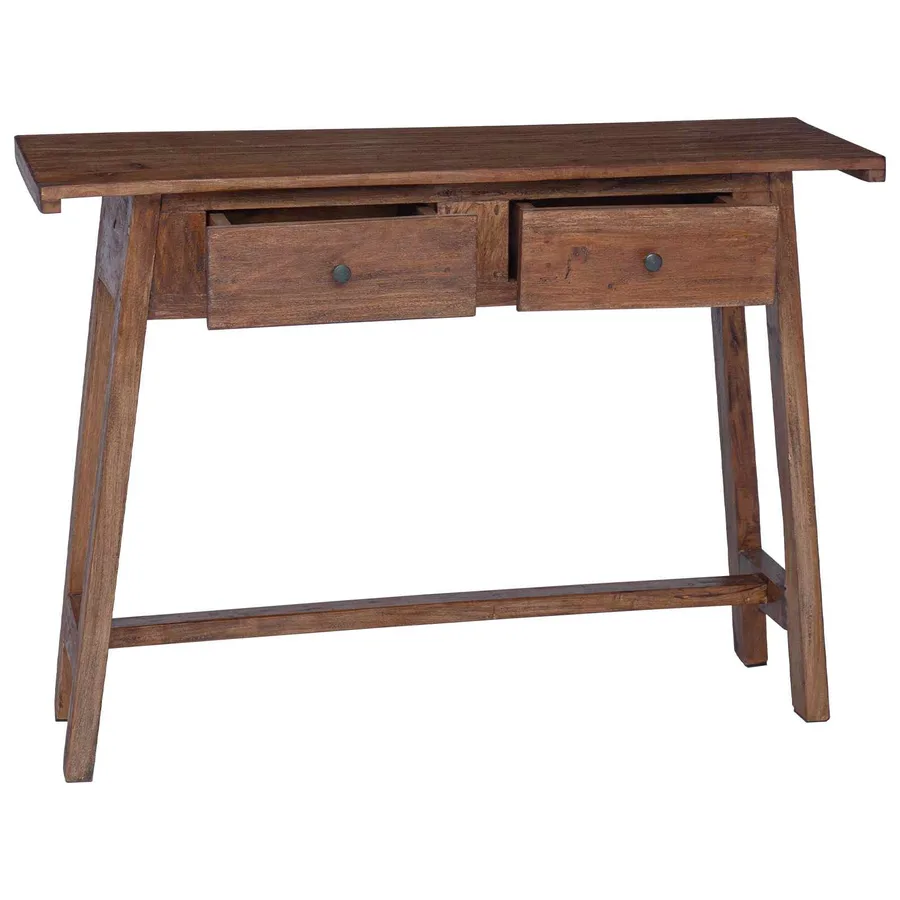 Bureau Marron 110 x 30 x 79 cm Bois de Mahogany Massif - 4