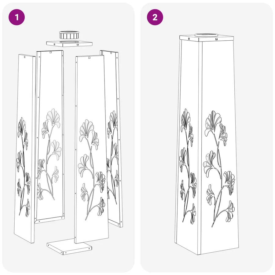 Lumière de chemin LED solaire 2 pcs Blanc chaud 18 x 18 x 80 cm - 15
