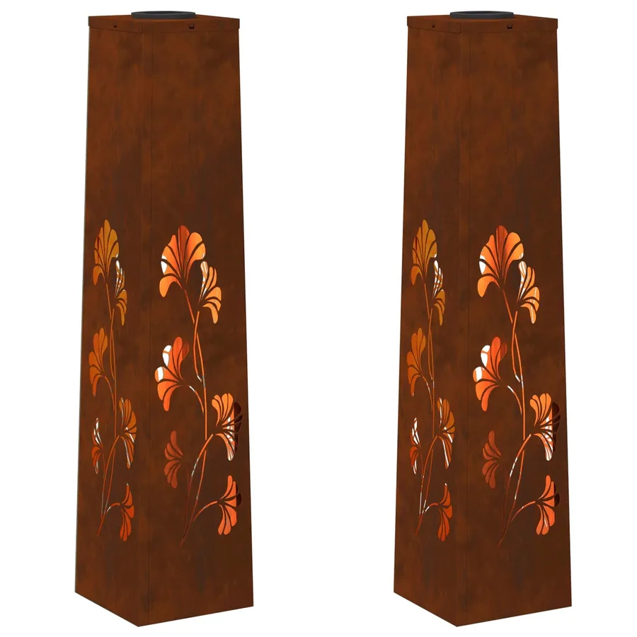 Lumière de chemin LED solaire 2 pcs Blanc chaud 18 x 18 x 80 cm - 2