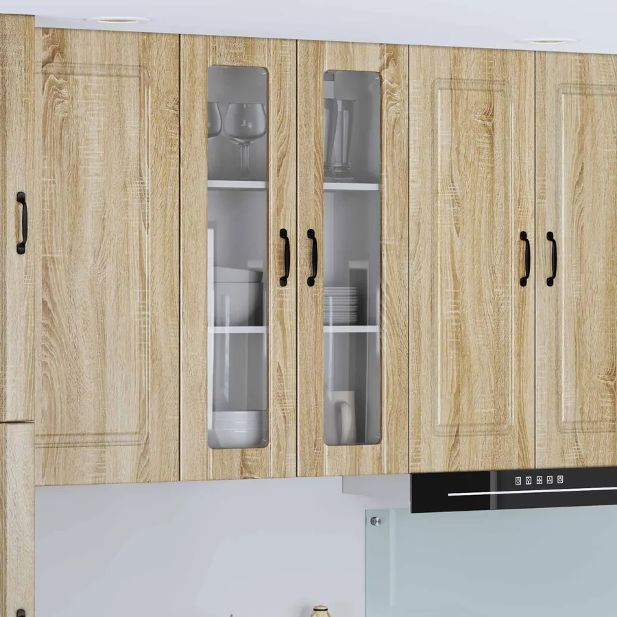 Cabinet en verre mural LUCCA Chêne Sonoma 60 x 31 x 100 cm
