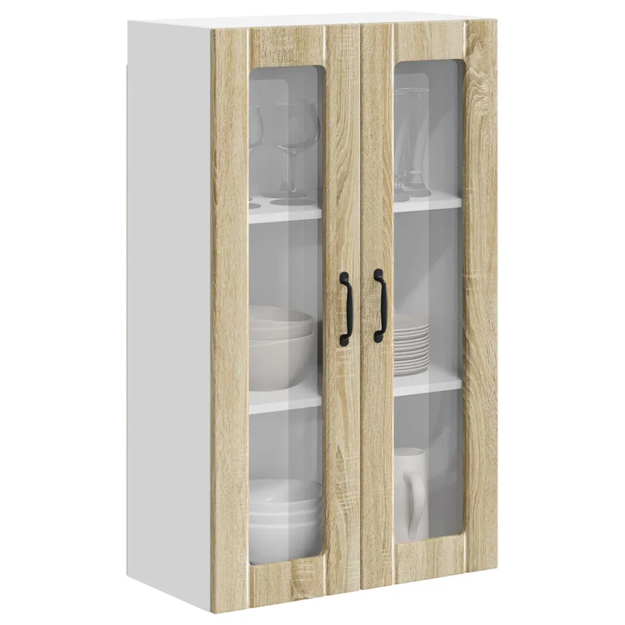Cabinet en verre mural LUCCA Chêne Sonoma 60 x 31 x 100 cm - 3