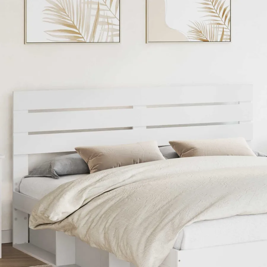 Tête de lit Blanc Bois d'ingénierie