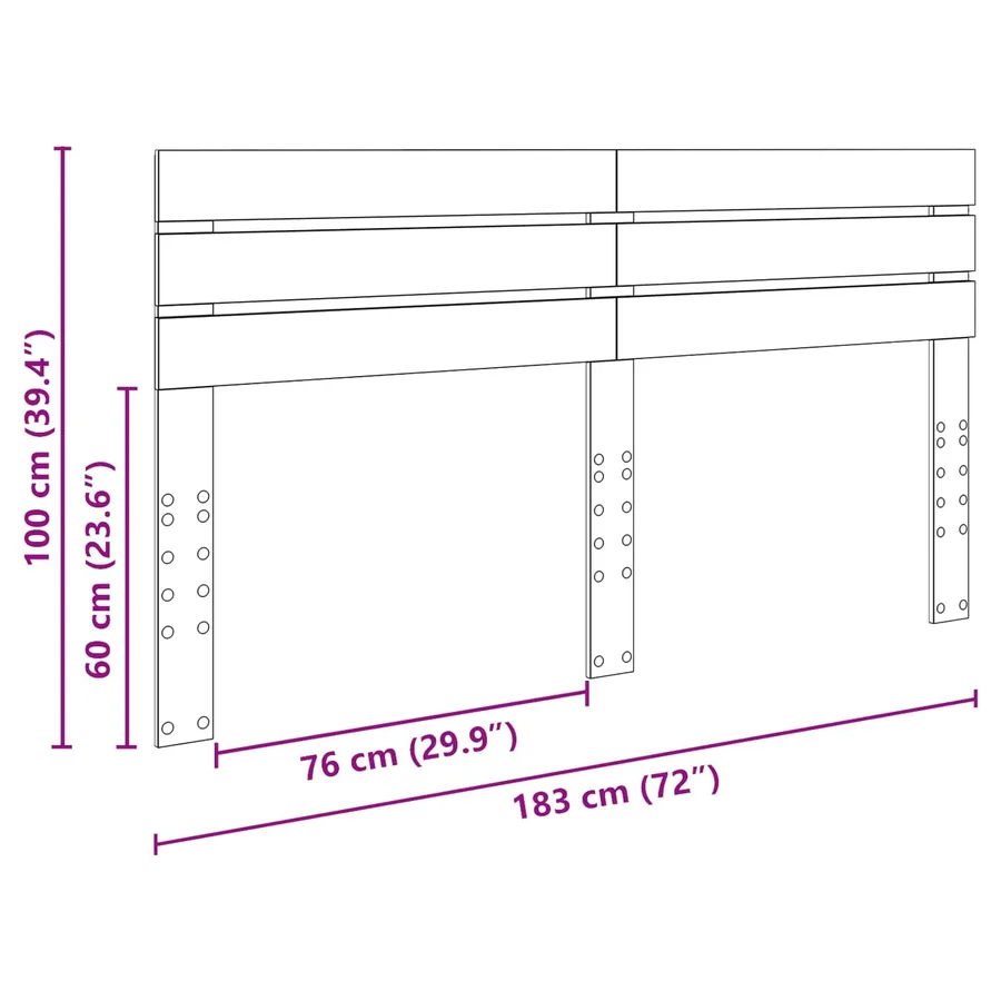 Tête de lit Blanc Bois d'ingénierie - 8