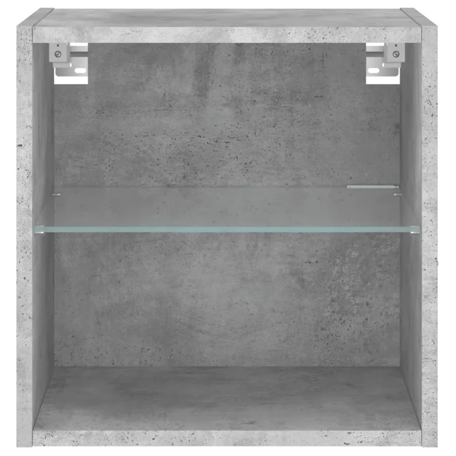 Table de chevet murale avec lumières LED gris béton - 7