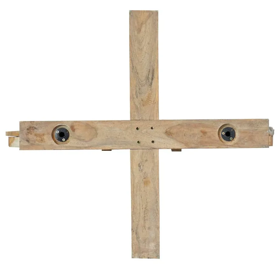 Sapin de Noël avec support Marron 181,5 cm Bois de teck solide - 10