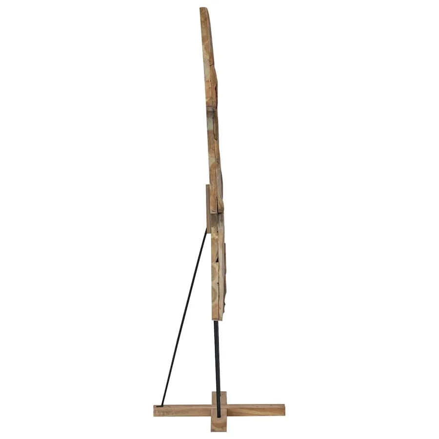 Sapin de Noël avec support Marron 181,5 cm Bois de teck solide - 5