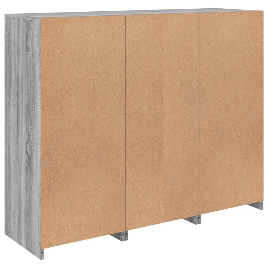 Buffets avec lumières LED 3 pcs sonoma gris bois d'ingénierie - 10