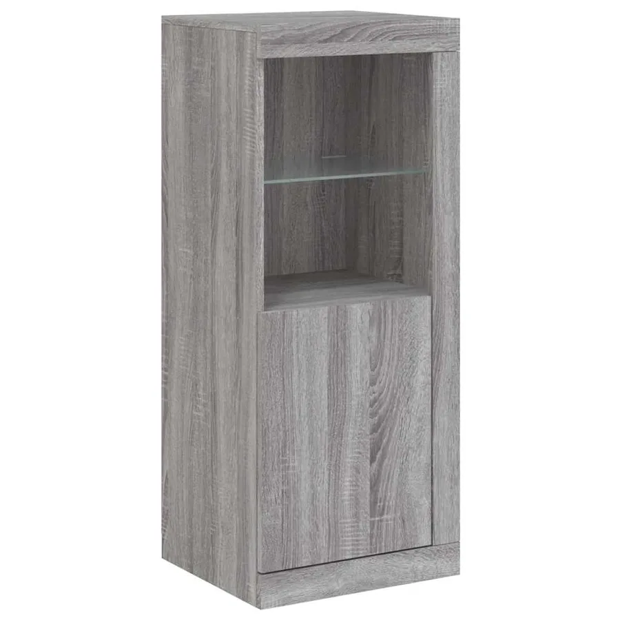 Buffets avec lumières LED 3 pcs sonoma gris bois d'ingénierie - 7