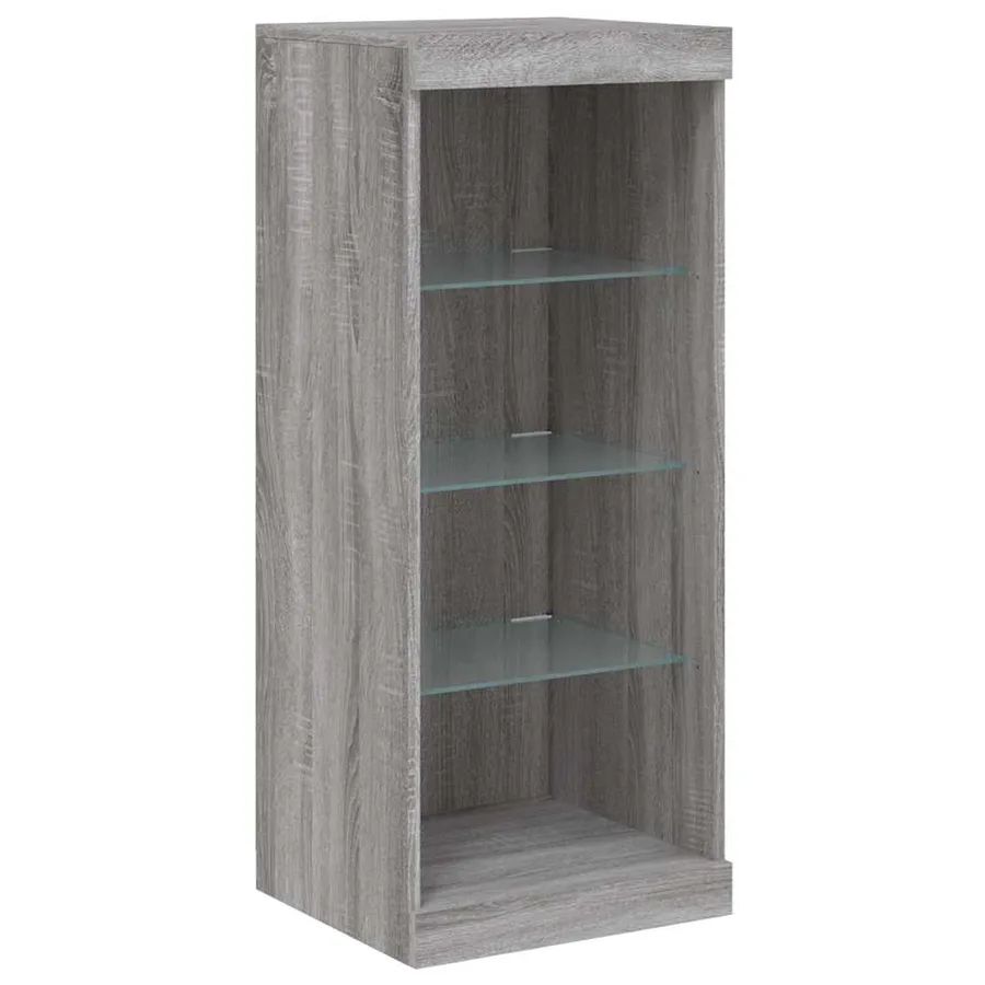 Buffets avec lumières LED 3 pcs sonoma gris bois d'ingénierie - 8