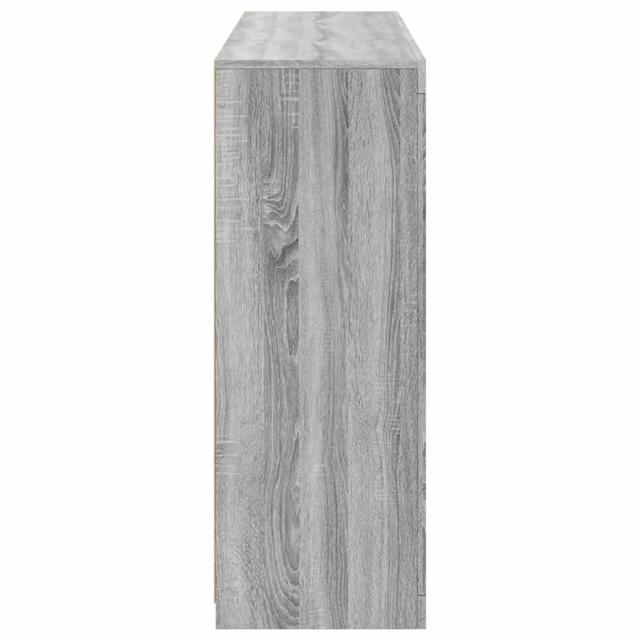 Buffets avec lumières LED 3 pcs sonoma gris bois d'ingénierie - 9